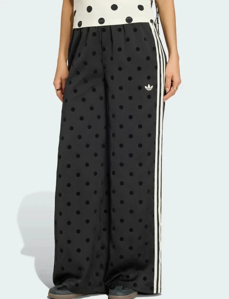 NWT adidas Originals Satin Polka Dot Wide Leg Pants Women AsiaFit 3Colors
