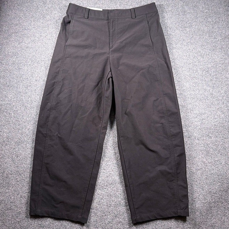 Uniqlo Jersey Barrel Pants Women XL Black Wide Leg Utility Techwear *READ*