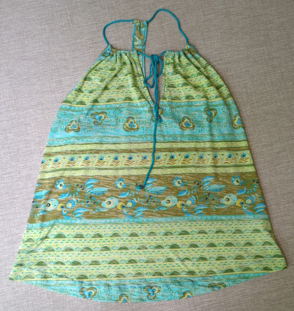 Free People FP Movement Racerback Drawstring Halter Tank Top Size S Aqua NWT