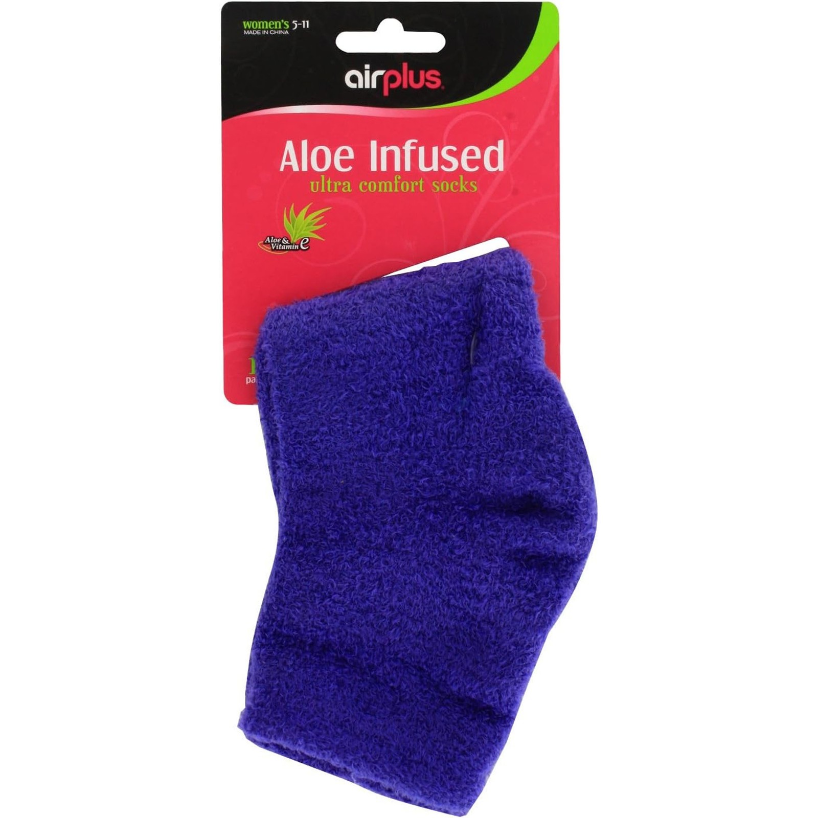 Airplus Aloe and Vitamin E Infused Moisturizing Socks, Women’s 5-11