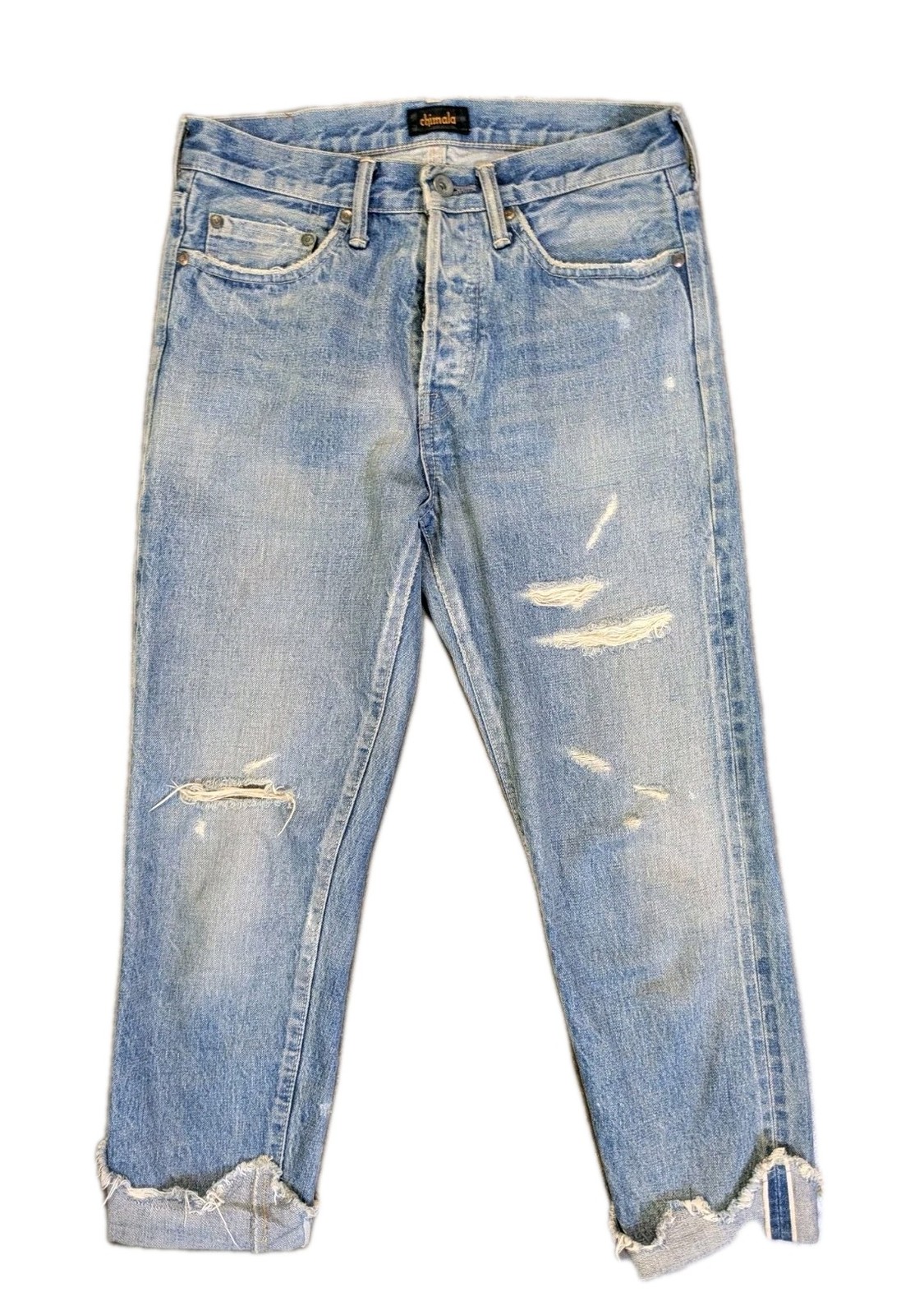 Chimala Jeans Women’s 26 (31″) Blue Distressed Selvedge Denim Japan