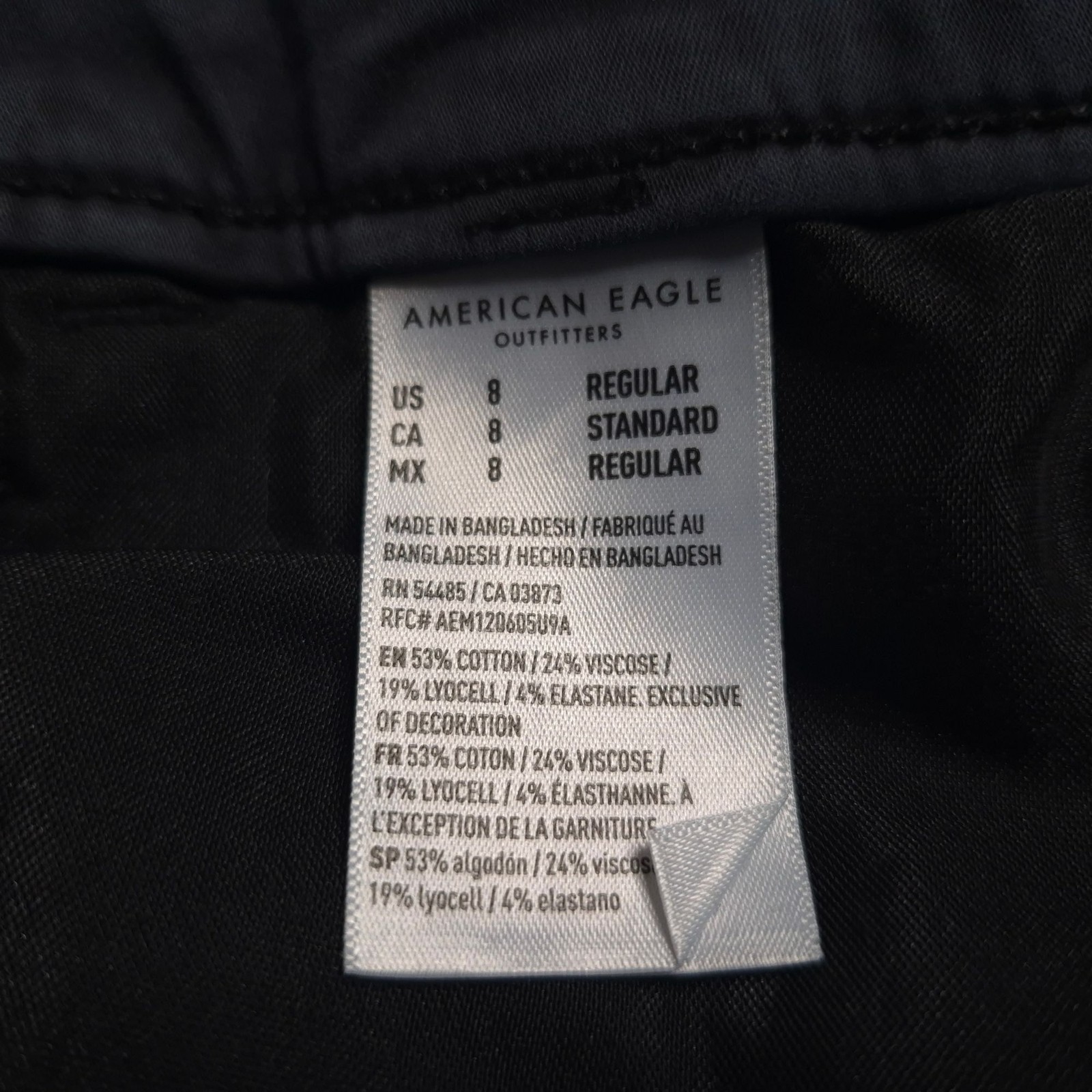American Eagle Womens High Rise Jegging 8 Black Next Level Stretch Mid Rise
