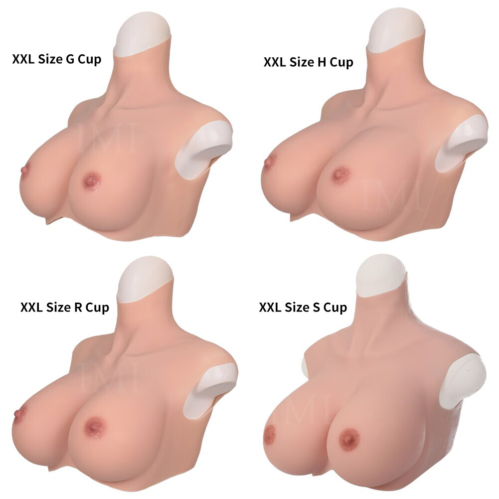 Oversized Silicone Breast Forms Fake Boobs XXL Extra Wide torso Size Breastplate