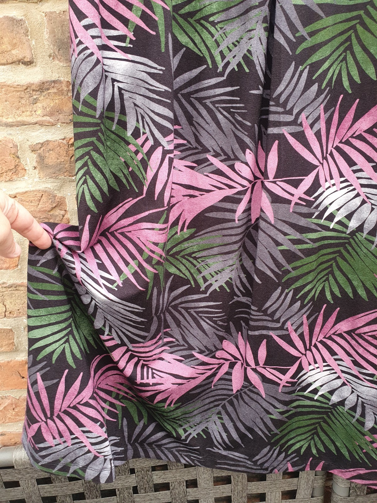 New! Joe Browns Maxi Dress Size Uk24 Black Tropical Palm Print Sleeveless V Neck