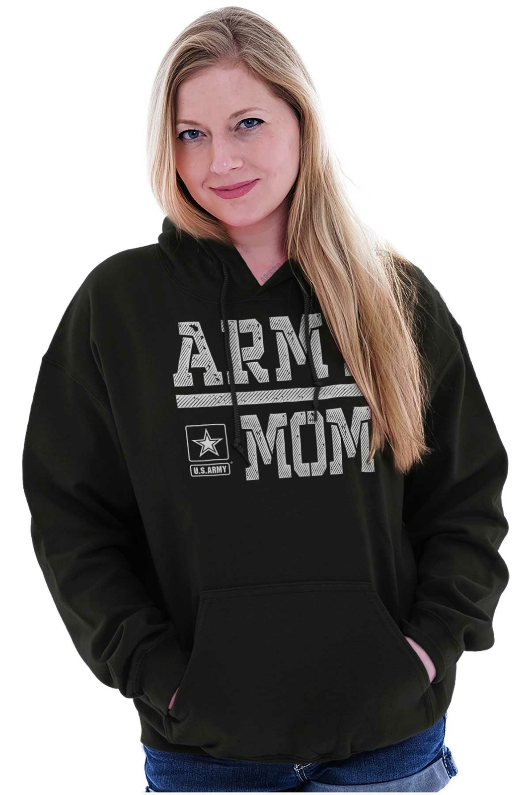 US Army Mom United States Military Star Logo Womens Hooded Sweatshirts Hoodies