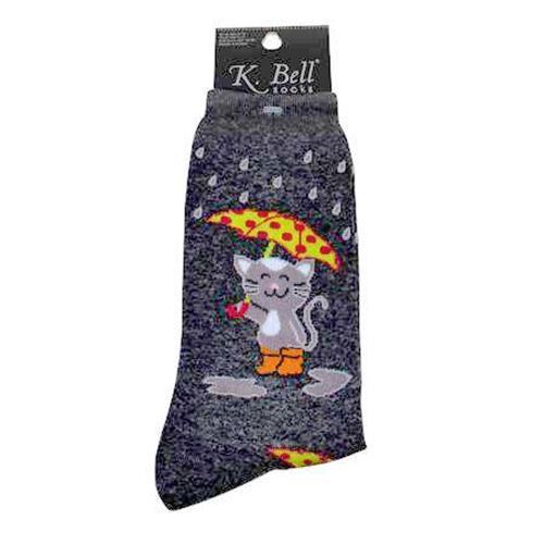Rainy Day Cat Ankle High Socks Charcoal Heather – 1 Pair 61721CH