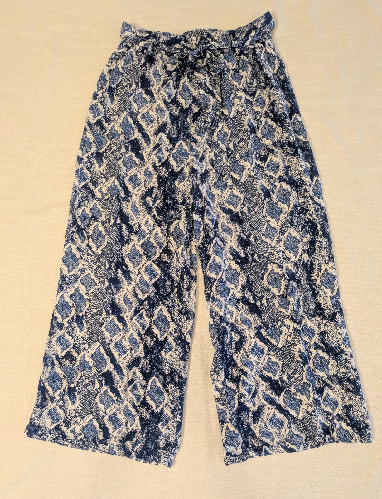 NEW LOOK Blue Wide Leg Lounge Pants Women’s Large Rayon