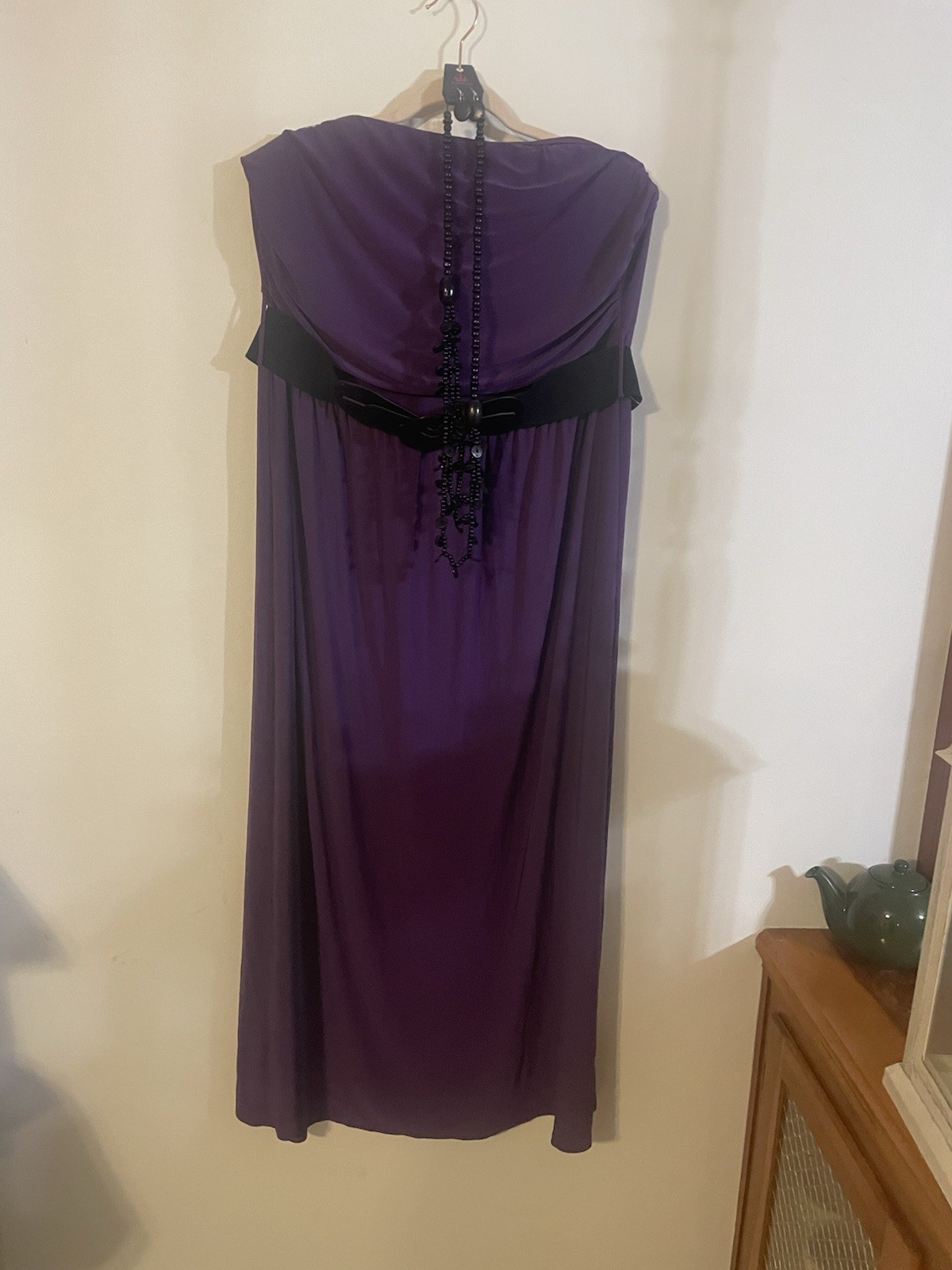 NWT Vintage Torrid Long Maxi Dress Plus Size 2 2X Purple Strapless Sundress New