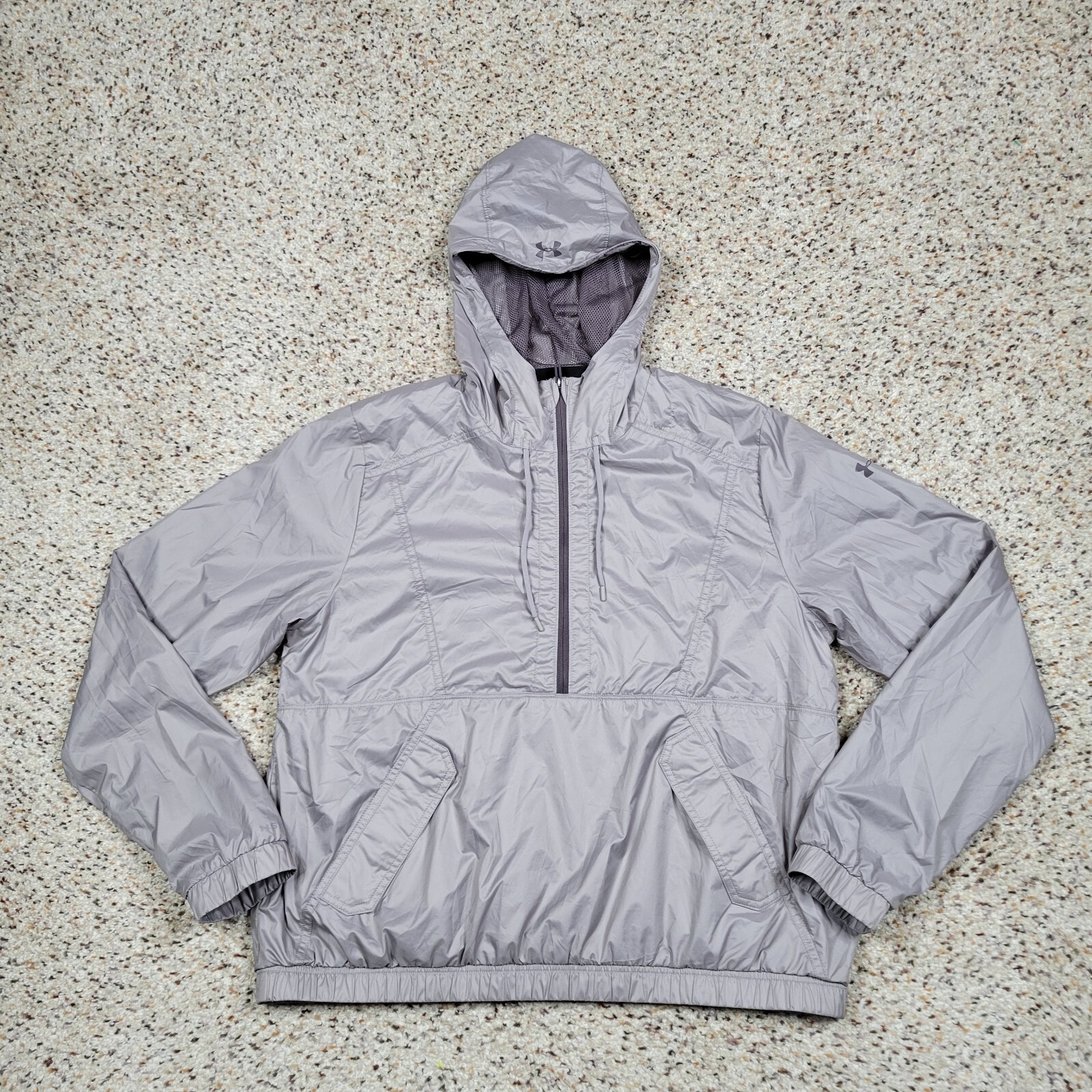 Under Armour Jacket Womens Large Purple 1/2 Zip Lightweight Crop Running Coat A3