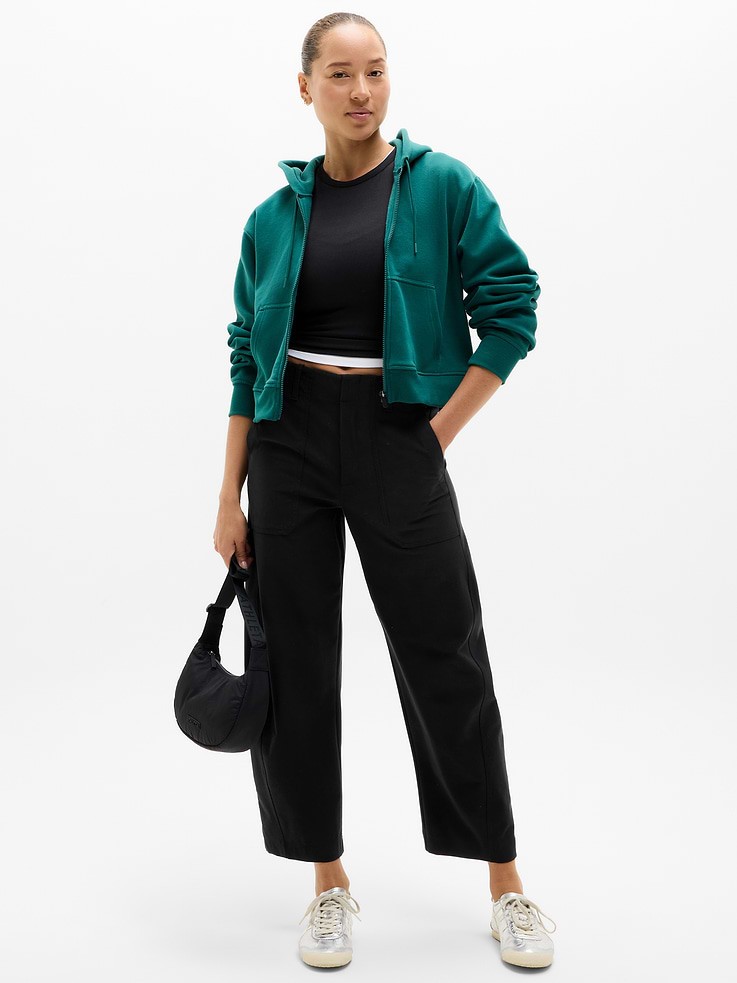 ATHLETA Skyline High Rise Barrel Leg Pant NWT – Size 2 TALL Black #650012