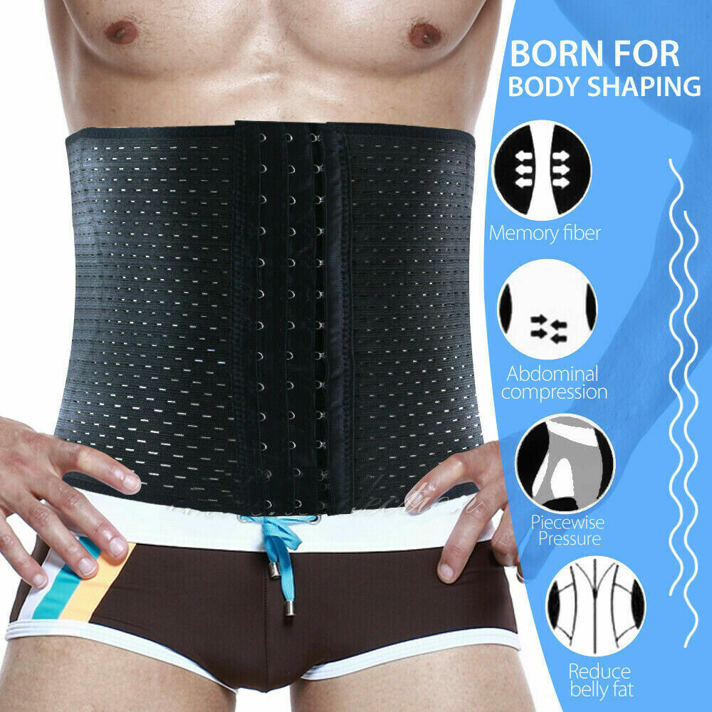 Men Fat Burning Sauna Tummy Belt Body Shaper Girdle Belly Slimming Waist Trainer