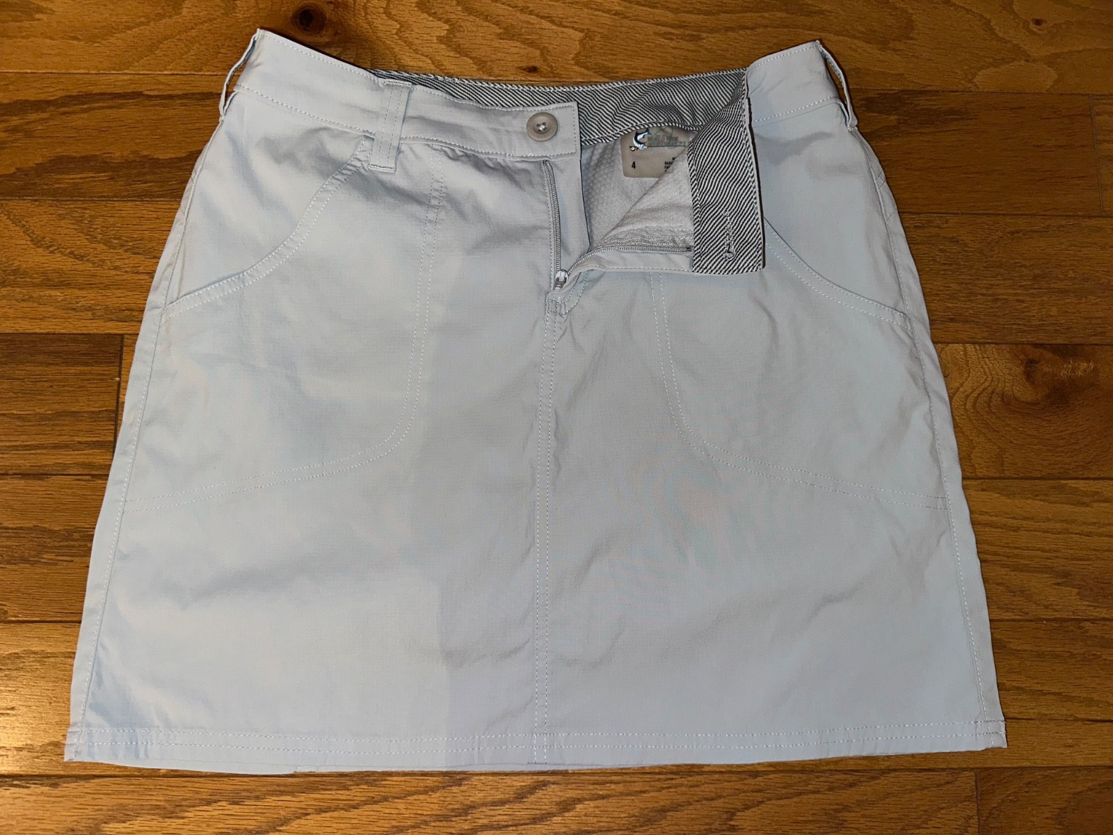 WORLD WIDE SPORTSMAN Women Gray Nylon Stretch Skort Zip SPF 50 Active BOAT sz 4