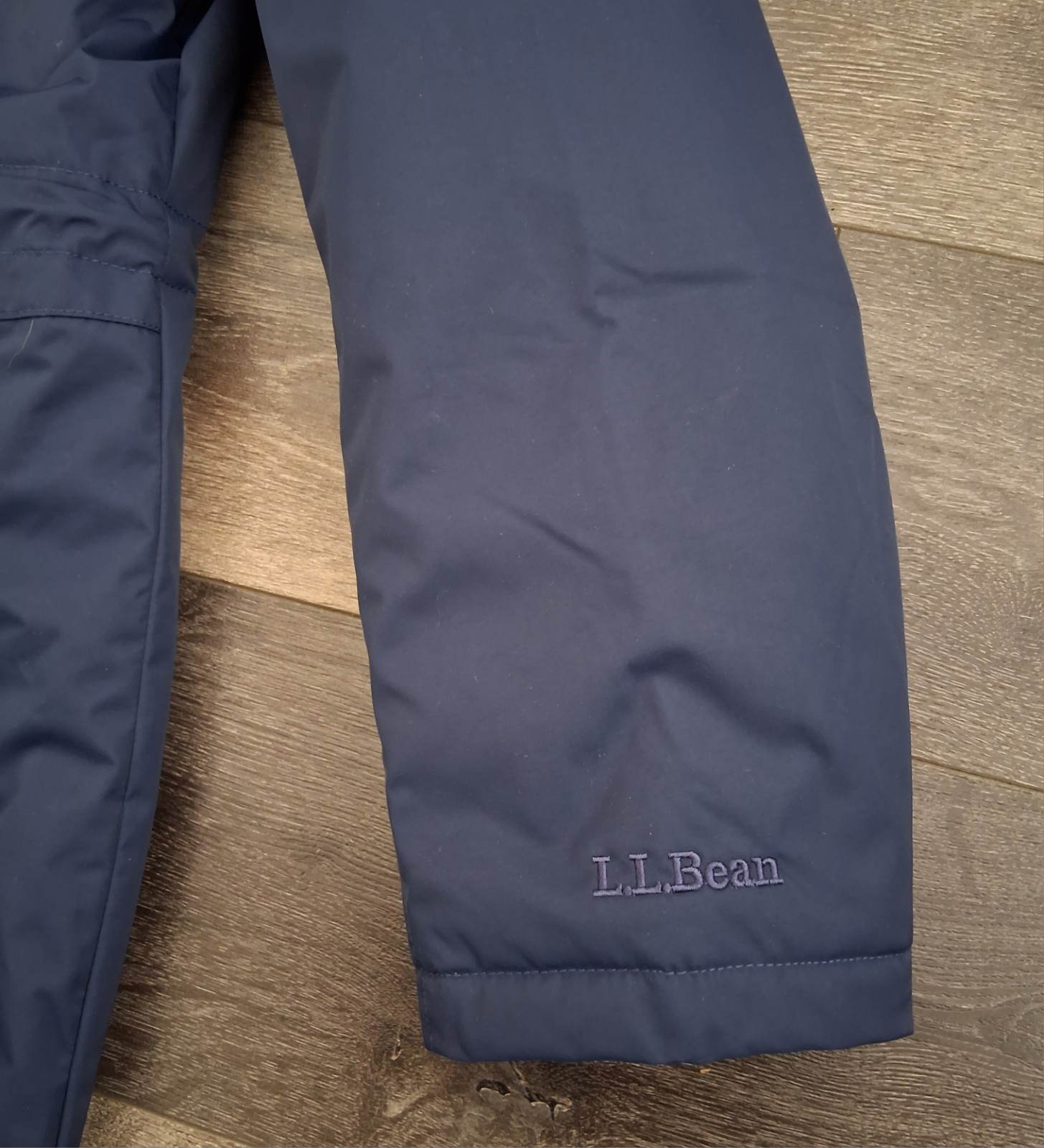 LL Bean Winter Warmer Coat Quilted Sherpa Fleece Lined Hooded Navy Size XL New
