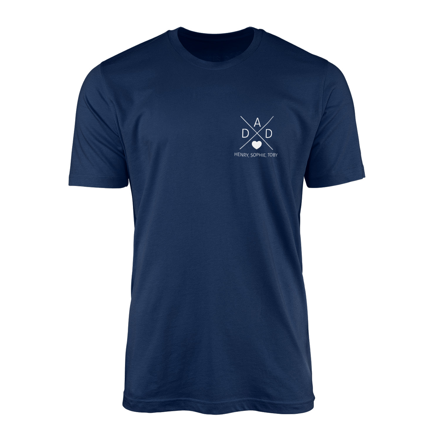Personalised Dad T-Shirt Top Tee – Family Names Father’s Day Cute Gift Present