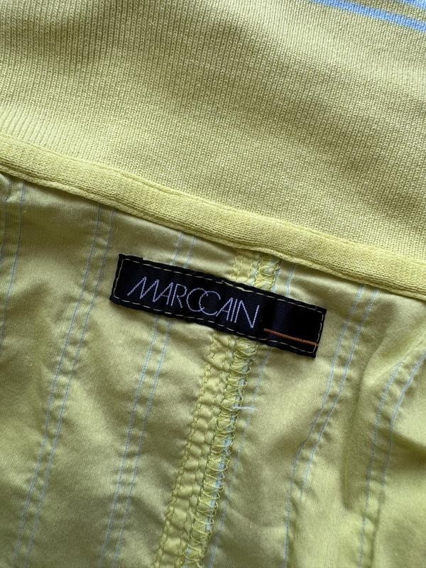 MARC CAIN striped yellow lime color shirt women polo T-shirt size M