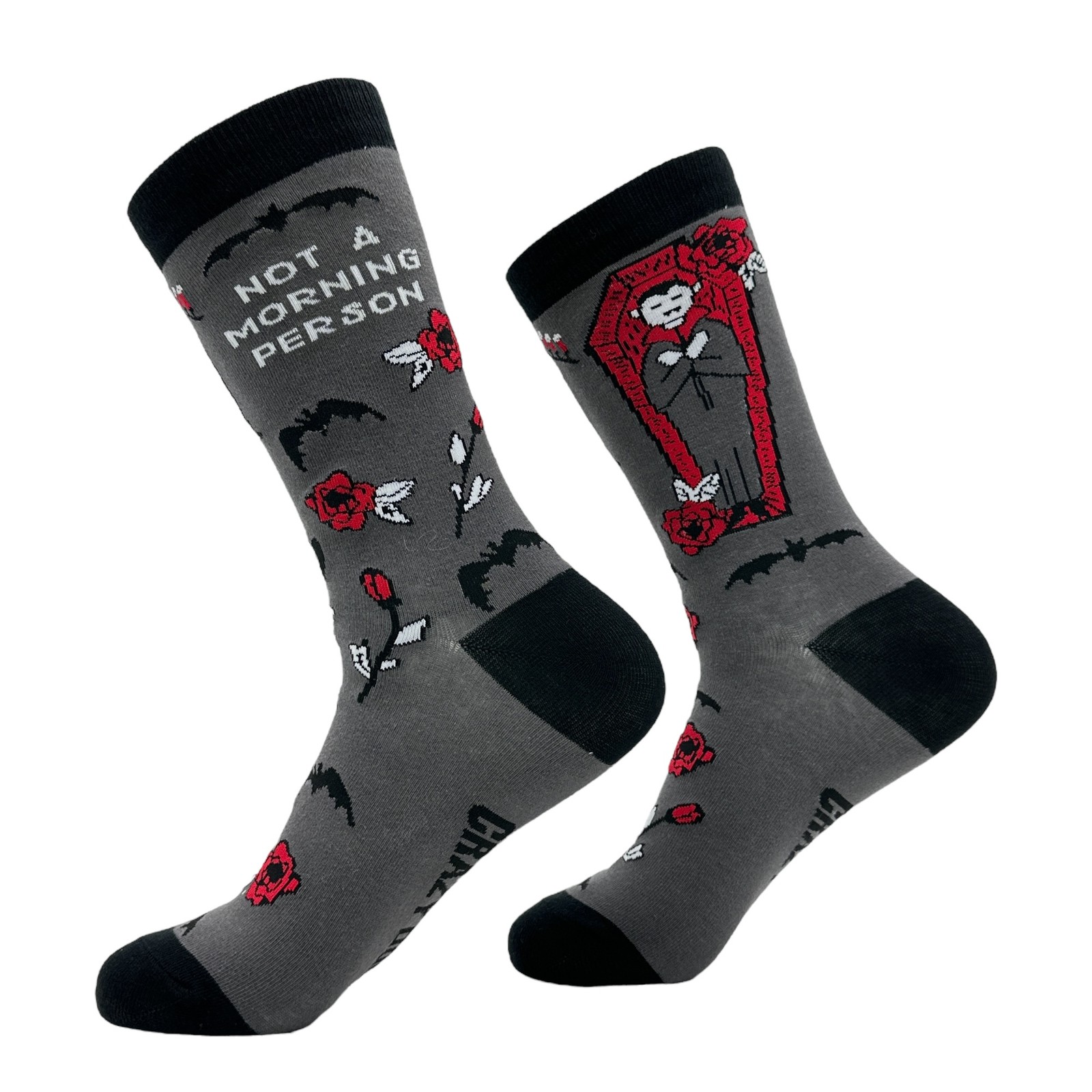 Women’s Not A Morning Person Socks Funny Sarcastic Vampire Graphic Footwear