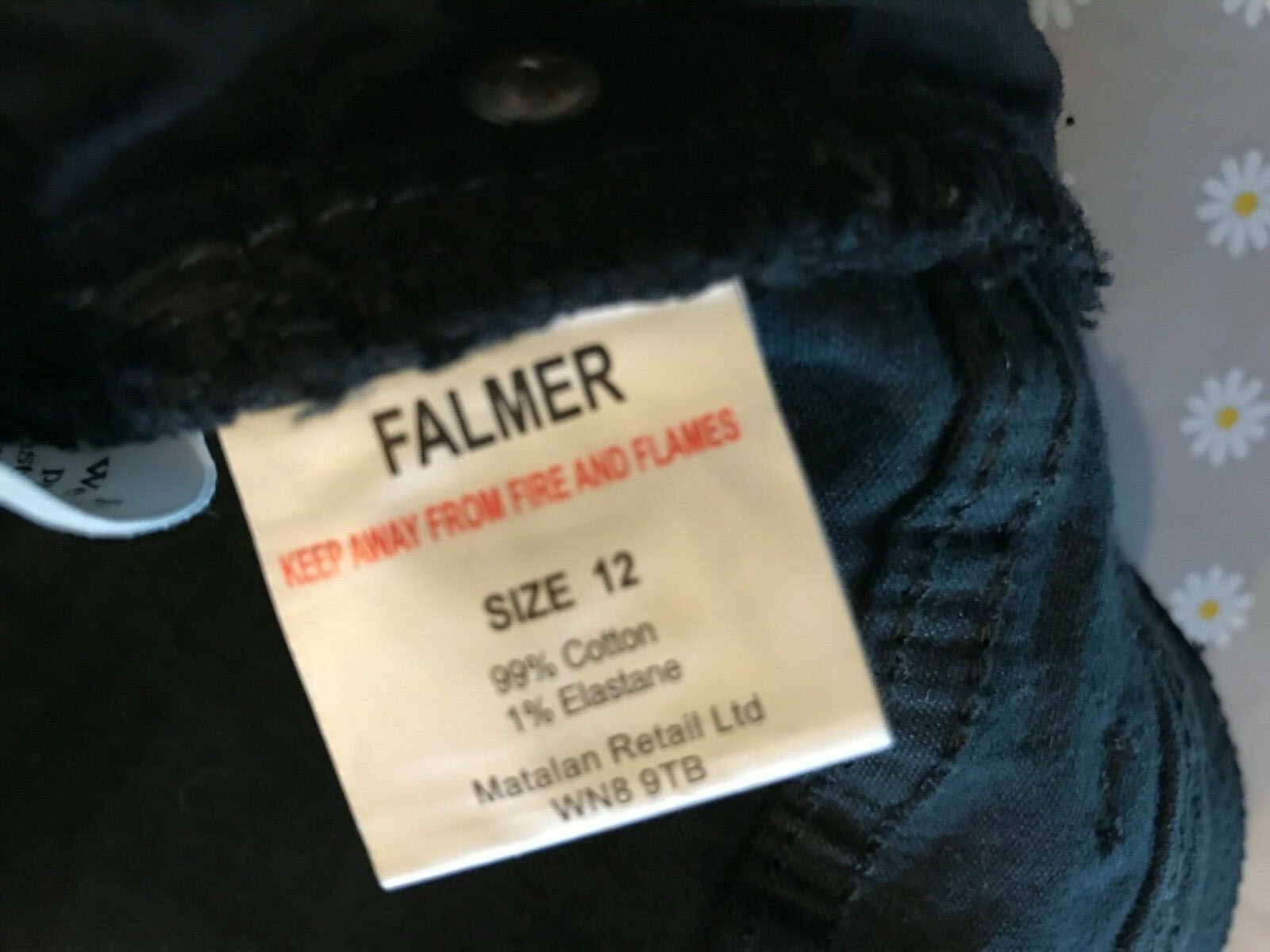 Falmer Black Skinny Jeans Size 12 Leg 25 – 99% Cotton 1% Elastane New with Tags