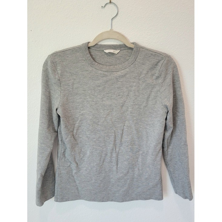 Zara Gray Long Sleeve Crewneck T-Shirt M Basic Normcore Layering