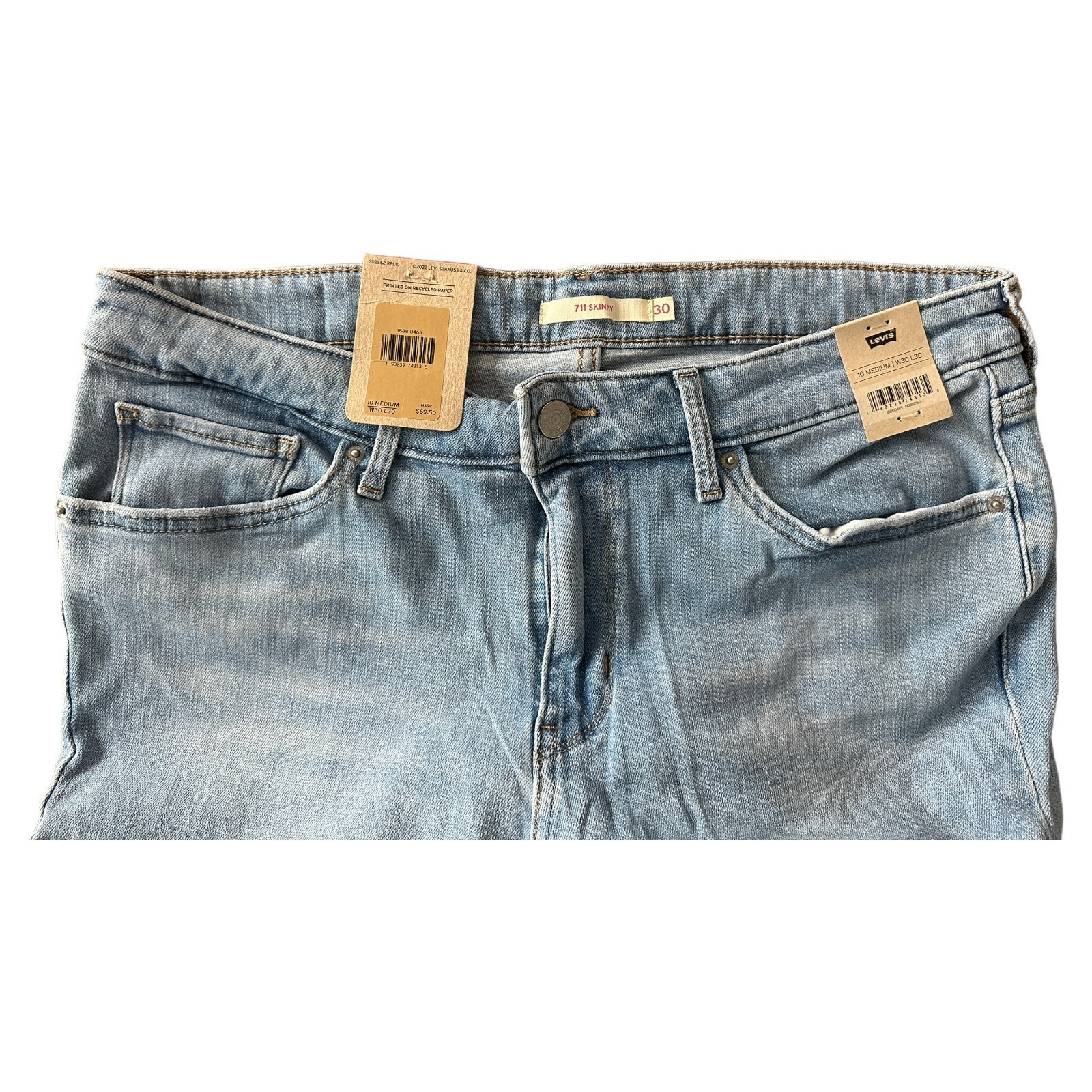 Levi’s Women’s 711 Mid Rise Distressed Stretch Skinny Jeans Size 10 W30 X L30