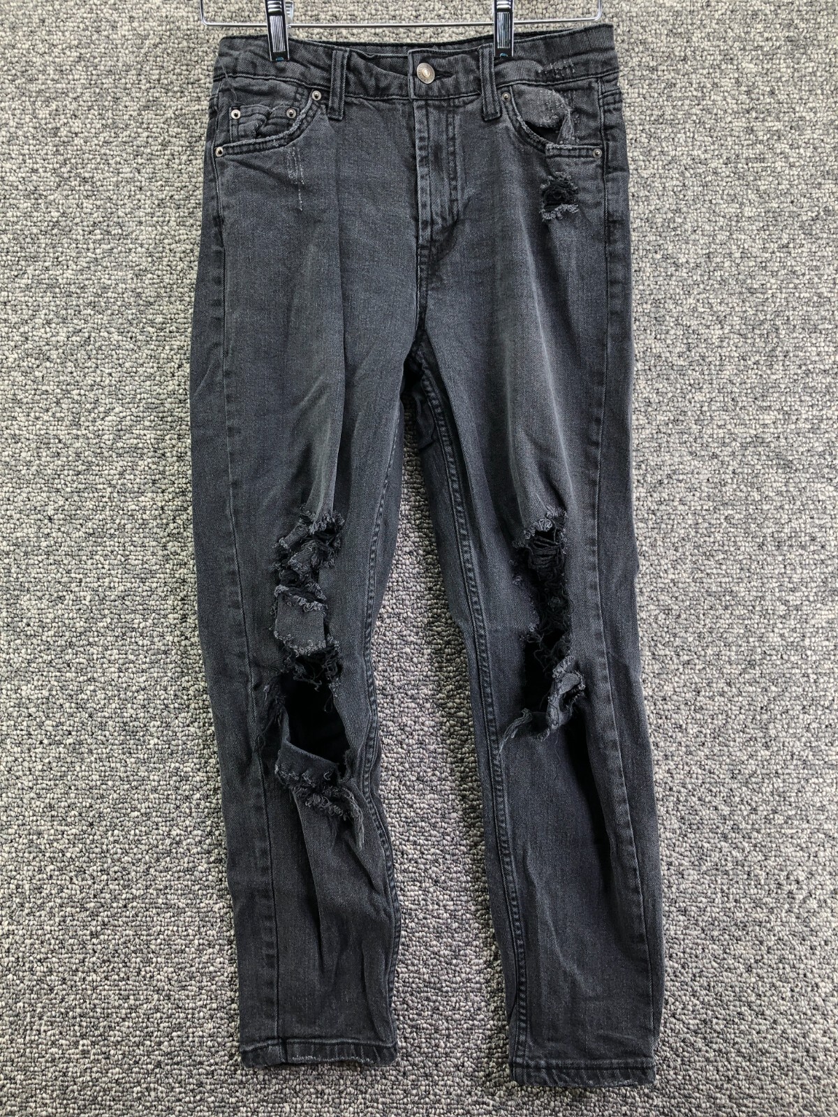 Wild Fable Hi Rise Mom Jeans Black Womens Sz 0 Distressed Juniors