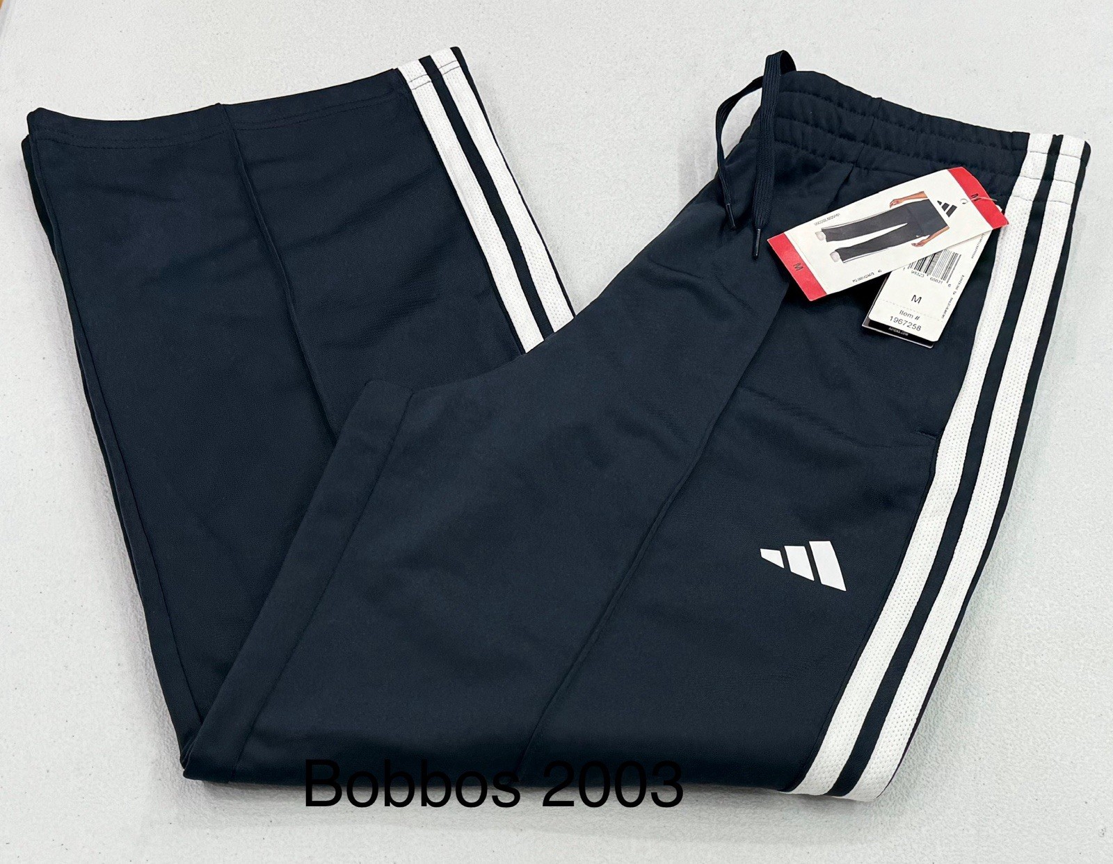 Adidas Women’s OH 3-Stripes Wide Leg Pants, (Aurink)Blue /White, Size M
