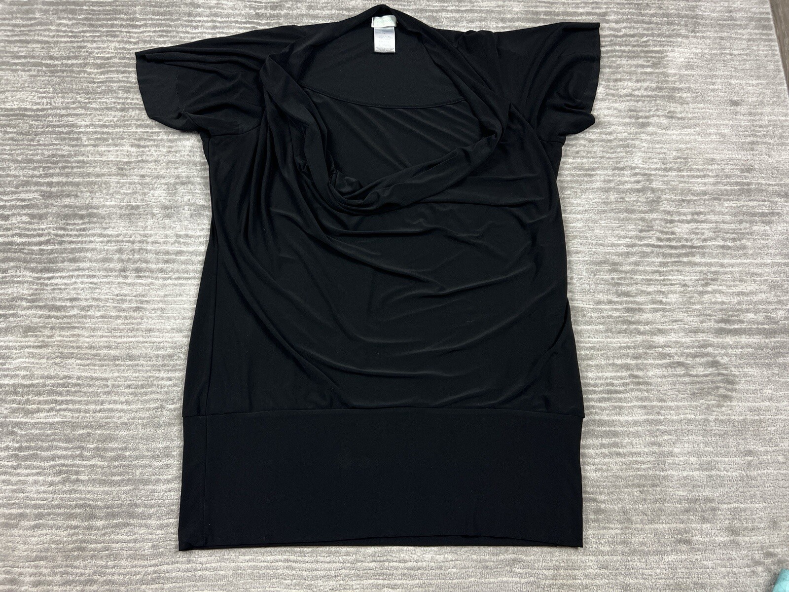 Maurices Dress Womens 1X Black Short Sleeve Polyester Blend Made in USA