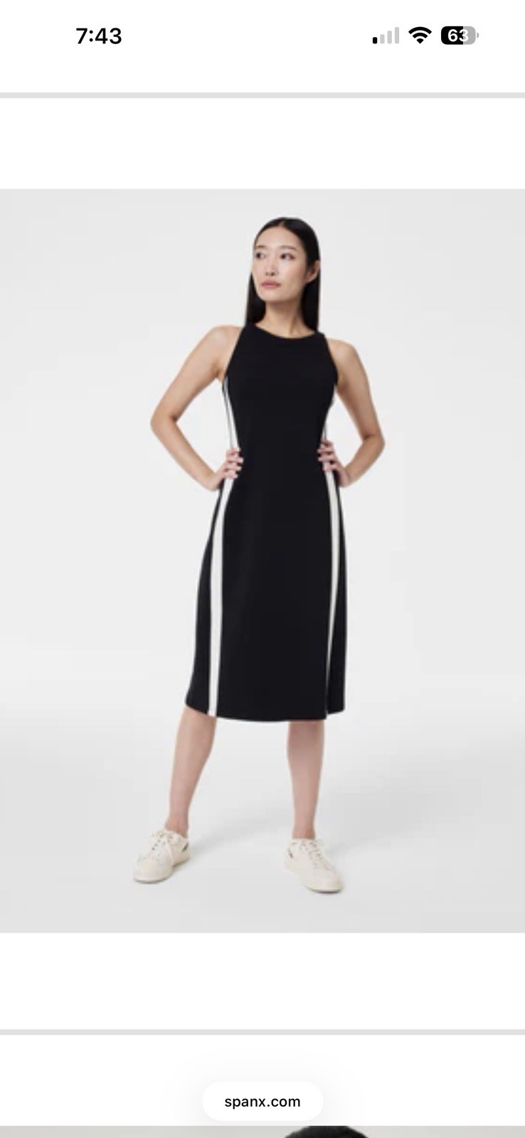 Spanx Air Essentials Sz XL Dress Black White Tank Midi Minimalist Travel Capsule