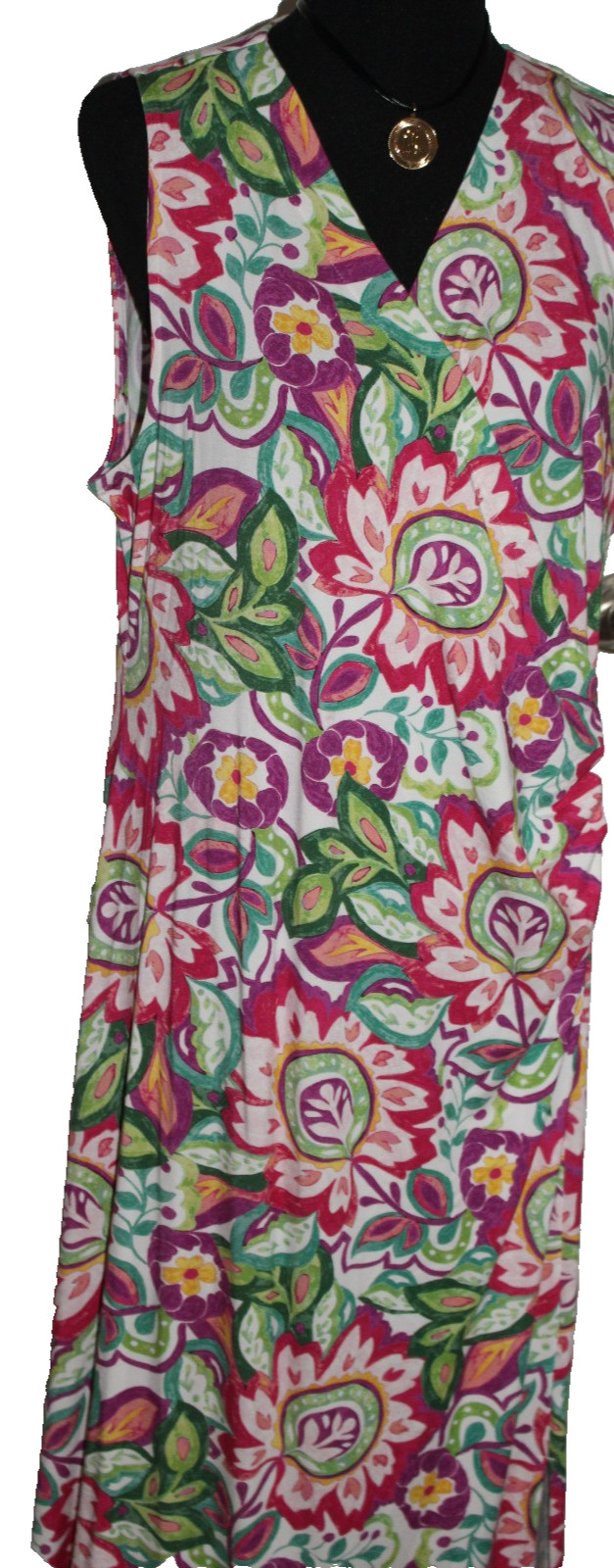 Soft Surroundings multi colors Patterned Sleeveless Jersey Maxi Dress 1X