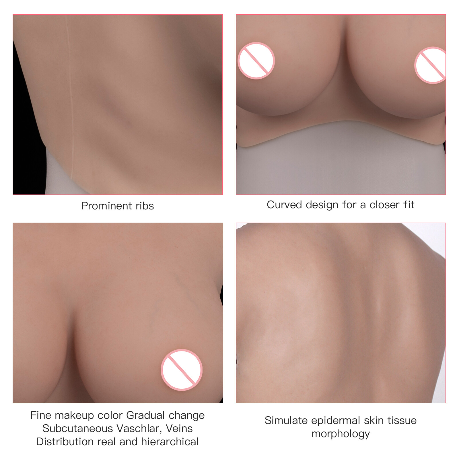 Silicone Realistic 8g Breast Forms D Cup No Oil Fake Boobs Tits for Crossdresser