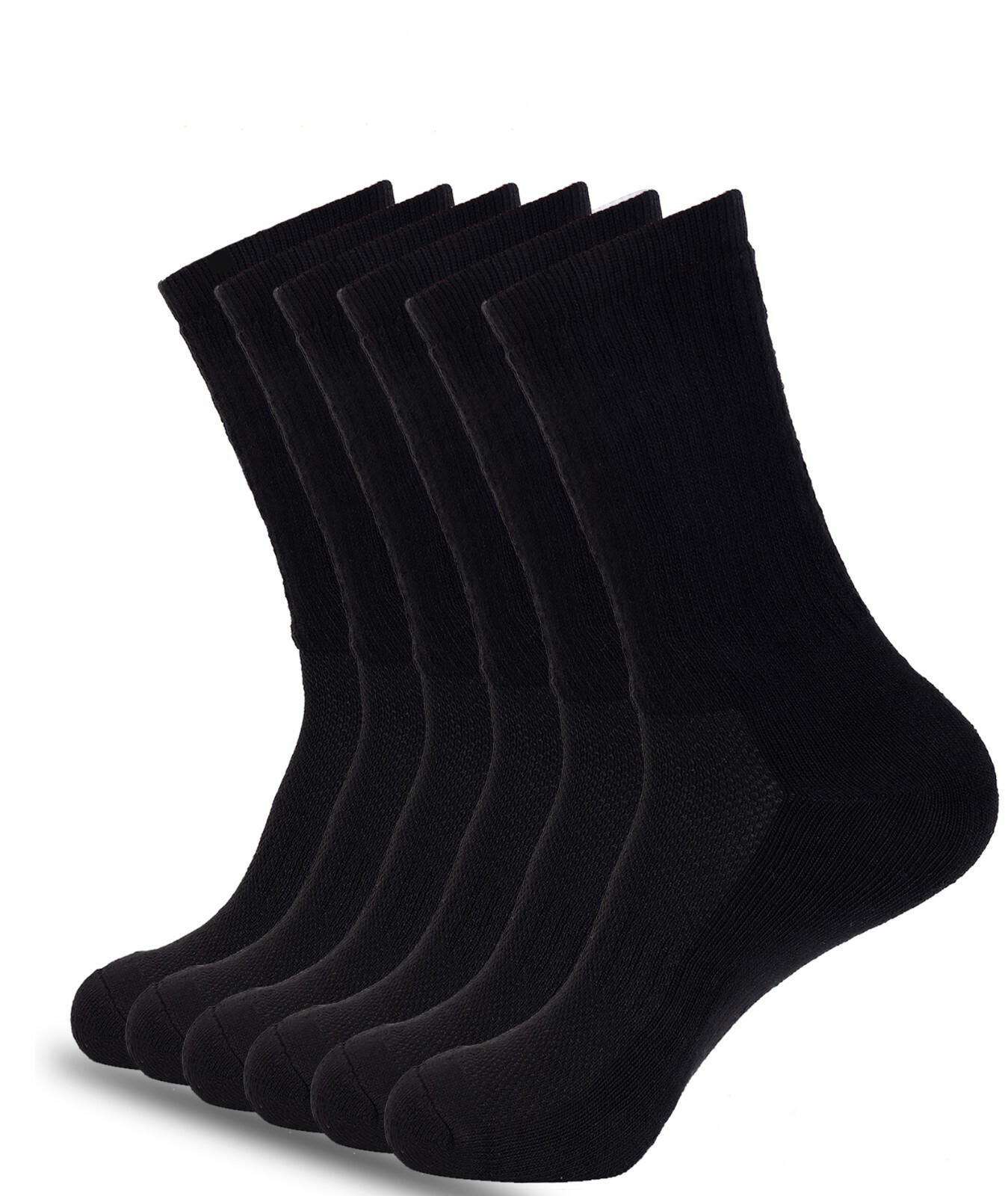 6 Pair Athletic Performance Sport Crew Socks Super Soft Premium Cushioned Cotton