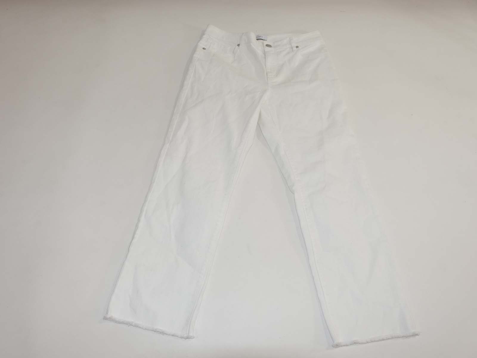 Loft Women’s Curvy Straight Leg Crop Jeans Size 4 NWT White High Rise Raw Hems