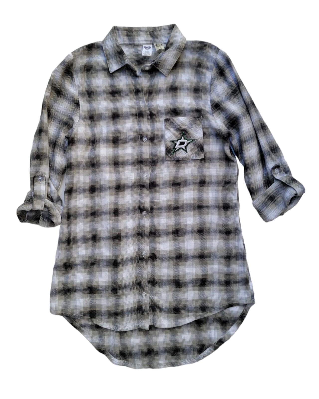 Concepts Sports “Dallas Stars” Logo Plaid Button Up Shirt Size- M