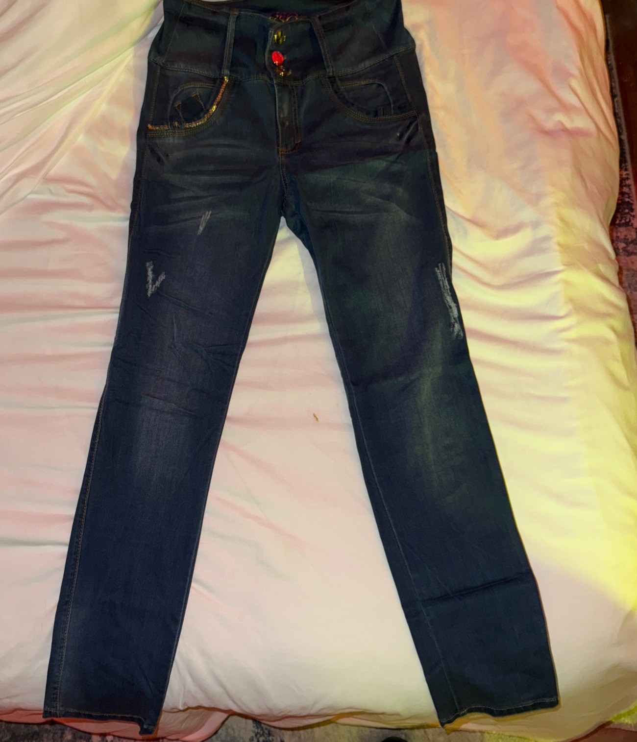 VSO Jeans Womens Small Chain Design & Logo Denim Jeans Size 14