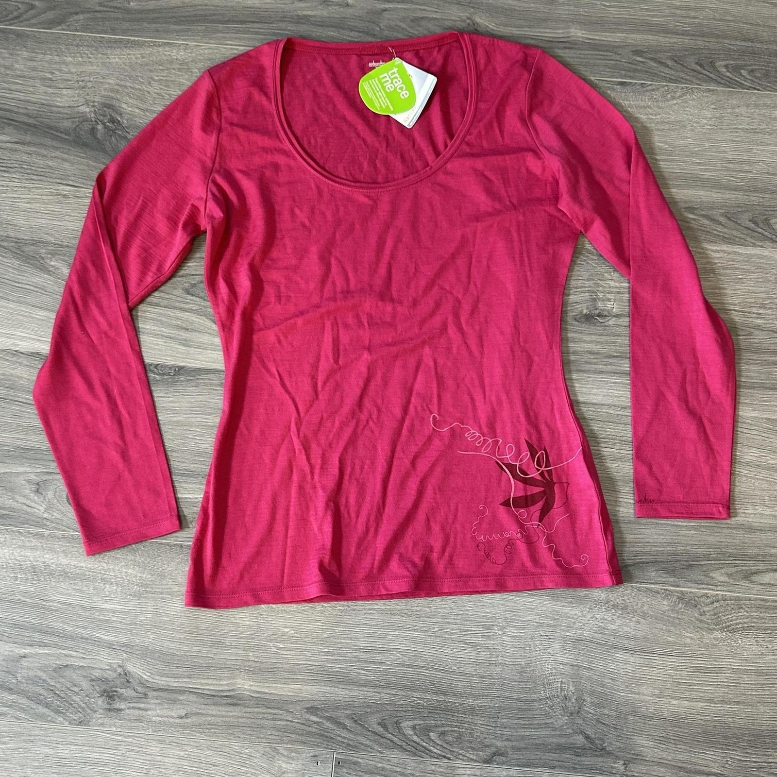 Icebreaker Nature 200 Shirt Womens XL Pink Haven Scoop Base Layer Merino Wool