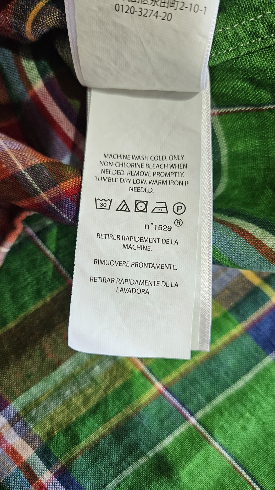 Polo Ralph Lauren Women’s XS Classic Fit 100% Linen Plaid Shirt Green 17×26