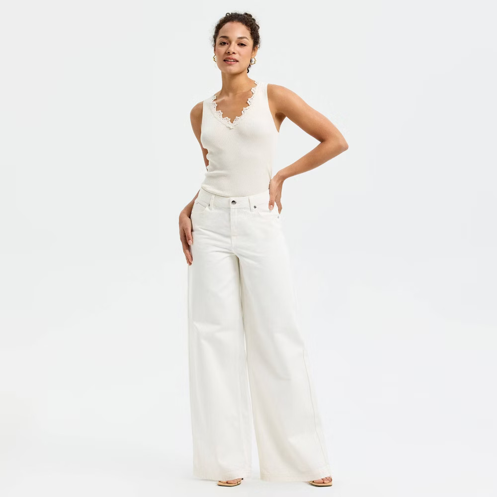 Women Wide Leg Denim Pants – A New Day Cream 8