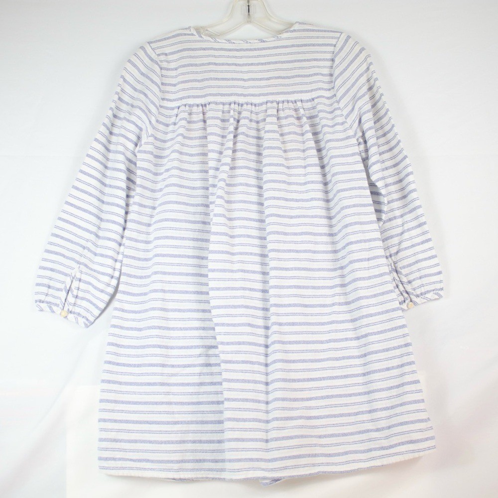 J.Crew White Striped Embroidered Front Tunic Womens Size S