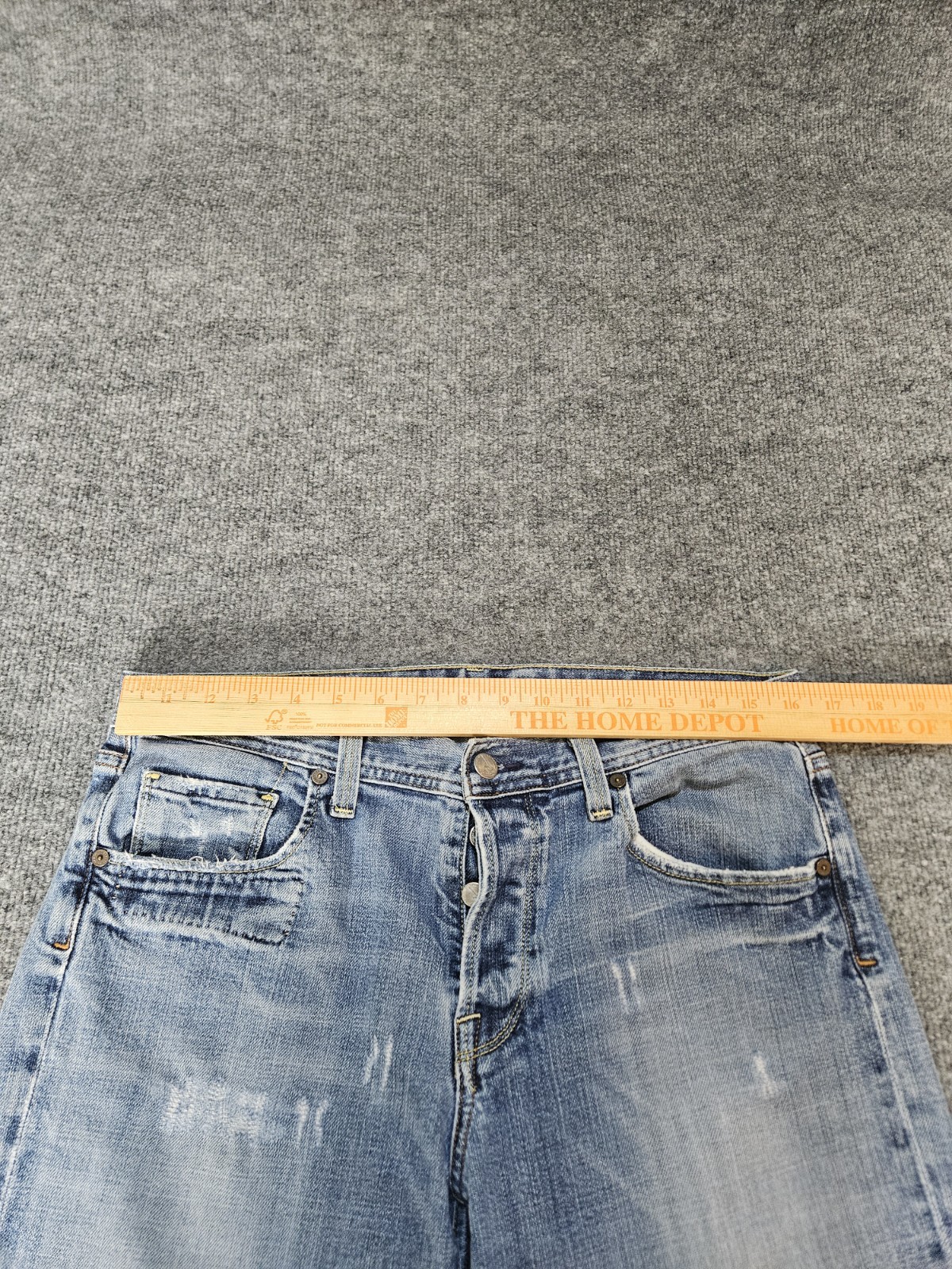 Citizens of Humanity Annina Button Fly Distressed Jeans Womens 32 Made in USA