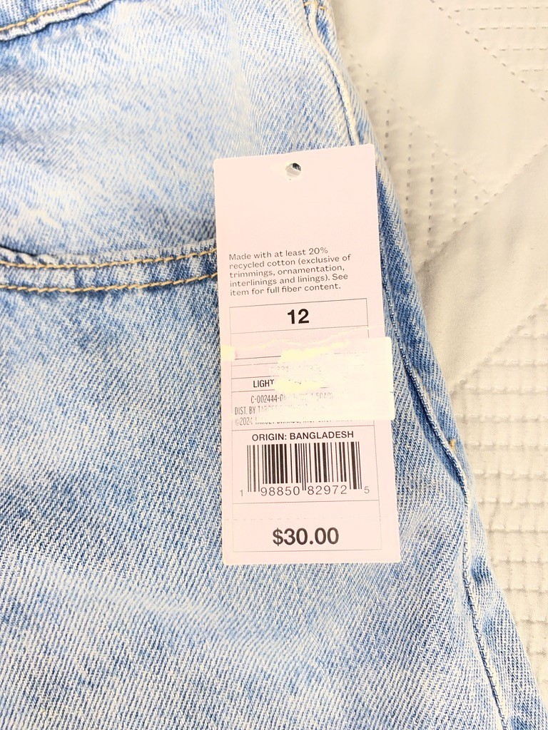 Wild Fable Mid-Rise Barrel Jeans Size 12 Medium Wash Blue Denim 5-Pocket