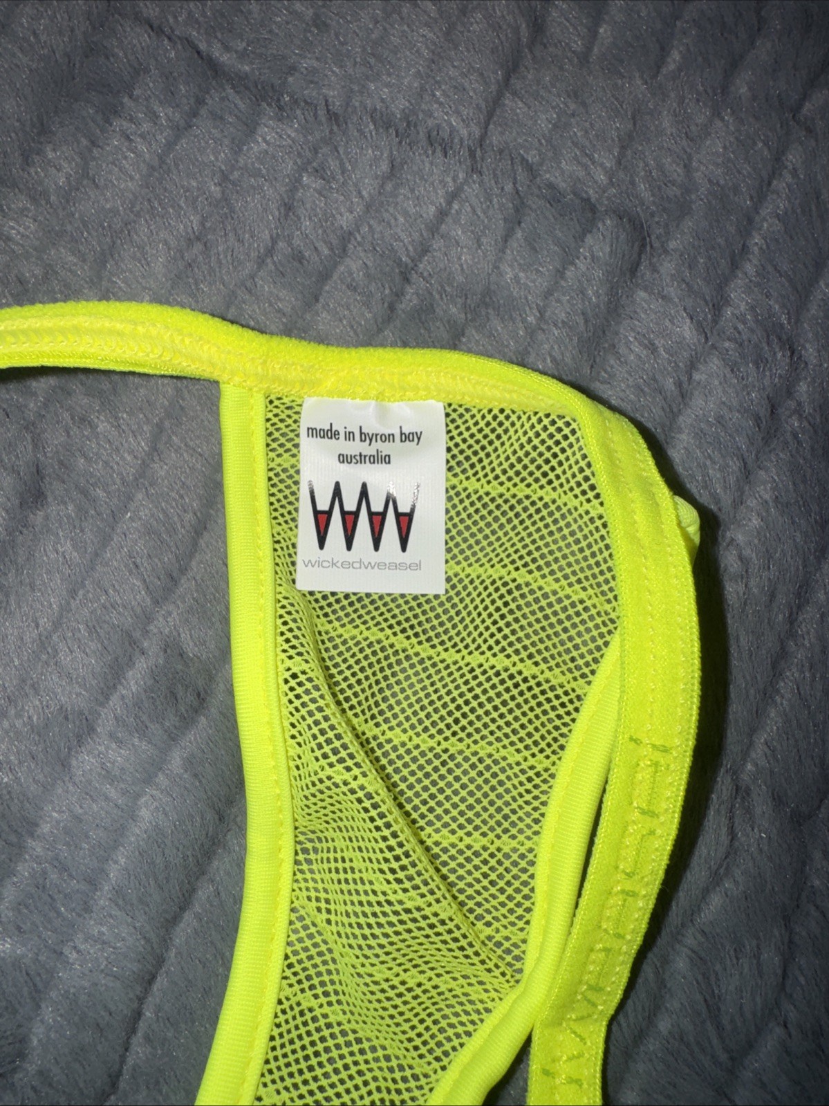 Wicked Weasel 611 Micro Naughty Mesh Knicker Neon Yellow Medium String Back