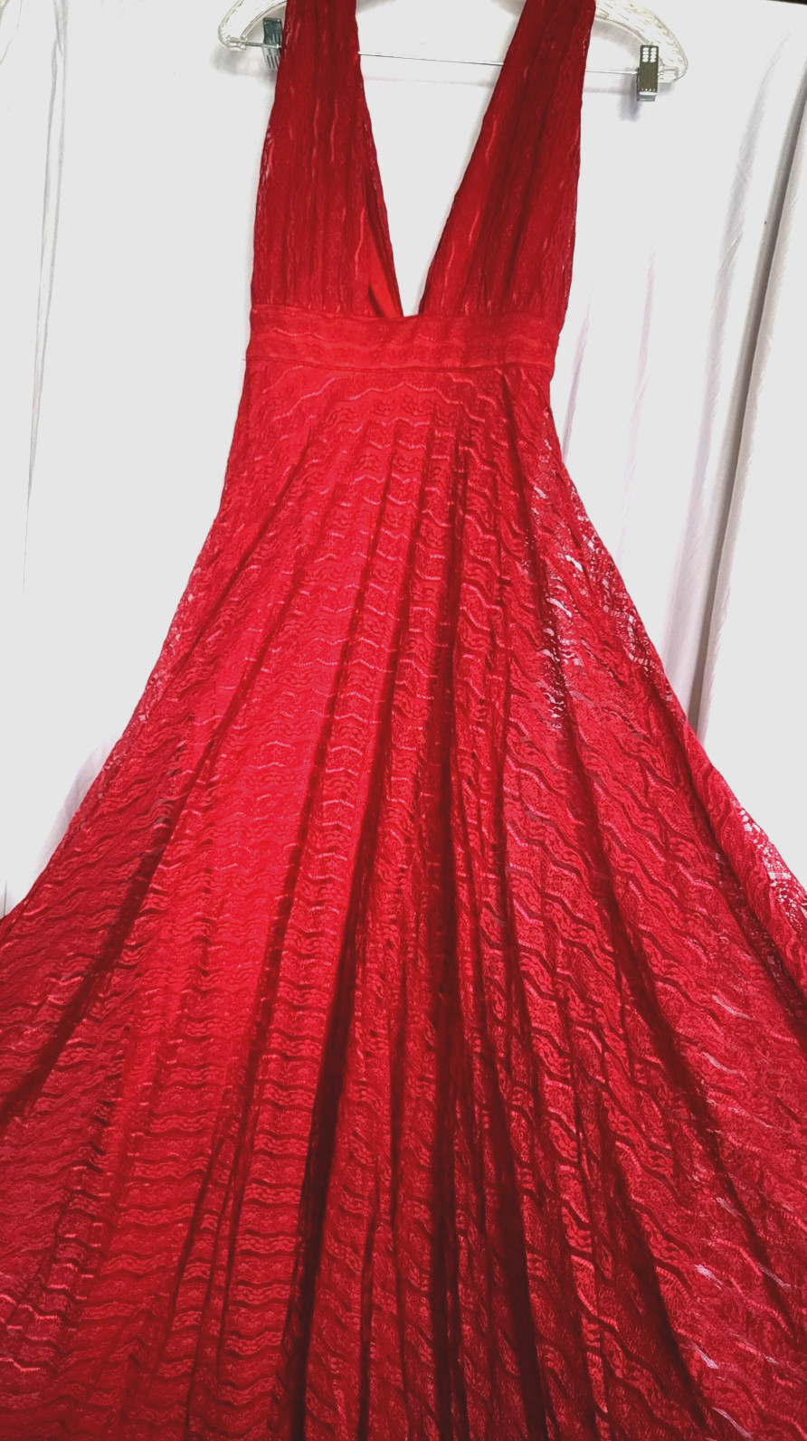 Minuet Women maxi dress/ gown S red sleeveless lace WE EXCEPT RETURNS 14 days