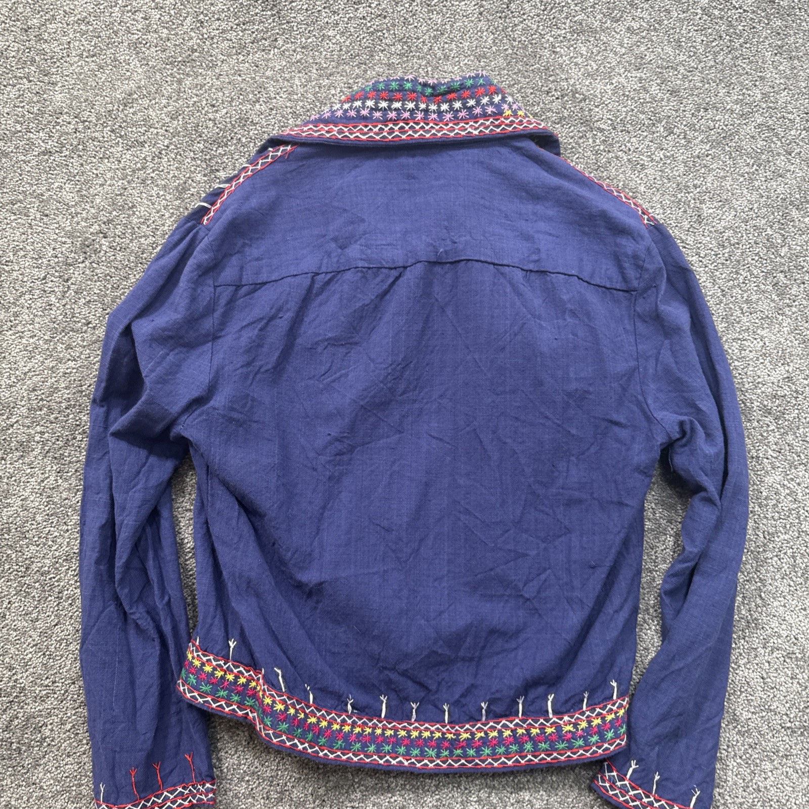 VTG Womens L India Overseas Trading Corp Shirt Embroidered Flowers Pakistan