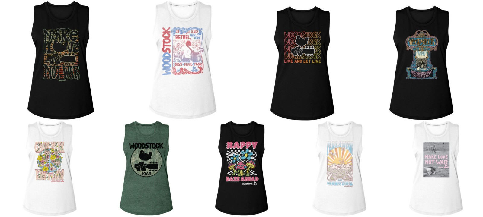 Pre-Sell Woodstock Music Licensed Ladies Women’s Muscle Tank Top Shirt