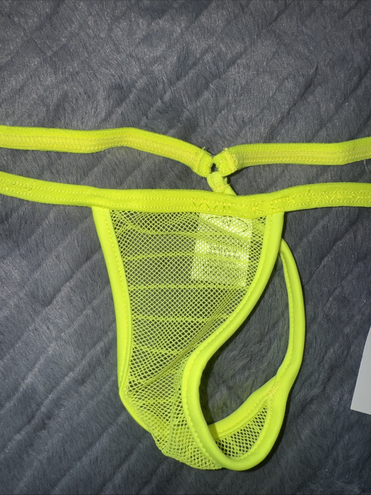 Wicked Weasel 611 Micro Naughty Mesh Knicker Neon Yellow Medium String Back