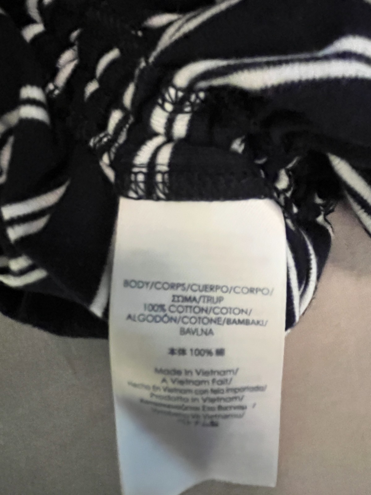 Chaps Active Women’s Sz. M Dark Blue/White Horizontal Stripe 3/4 Sleeve Knit Top