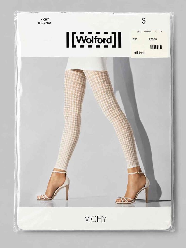 Wolford Vichy Leggings Size Small White Check Houndstooth Size Small NEW