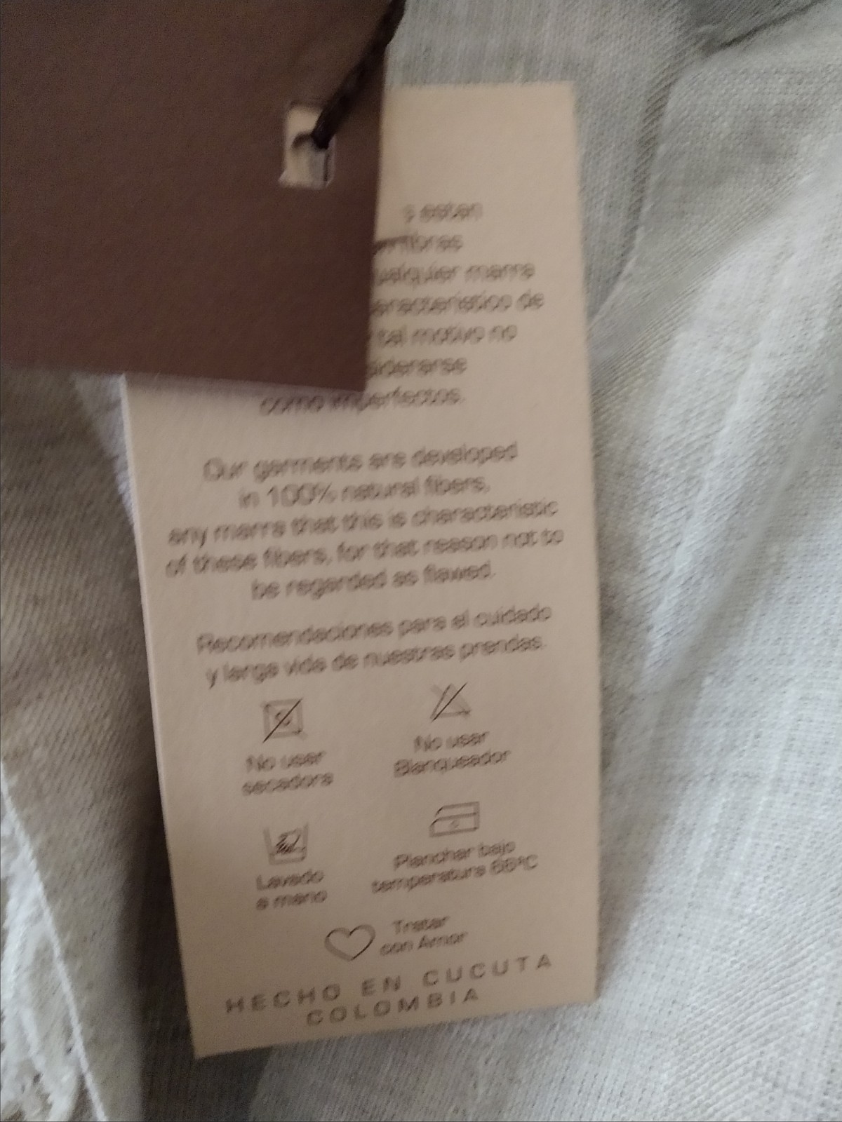 Adriana Contreras Tan Linen Medium M Linen Long Sleeve Sleeve Button Down