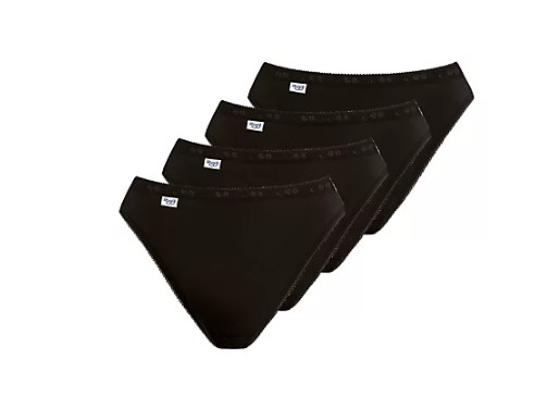 Sloggi TAI Briefs Knickers 4 Pack Basic 95% Cotton Low Rise Black New Size 14