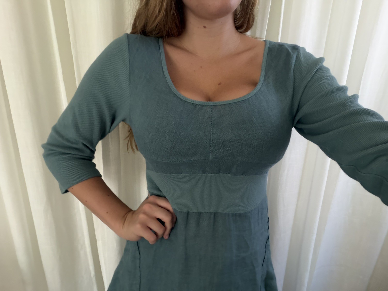 Inizio Made in Italy Linen Dress Pockets Avant Garde Lagenlook
