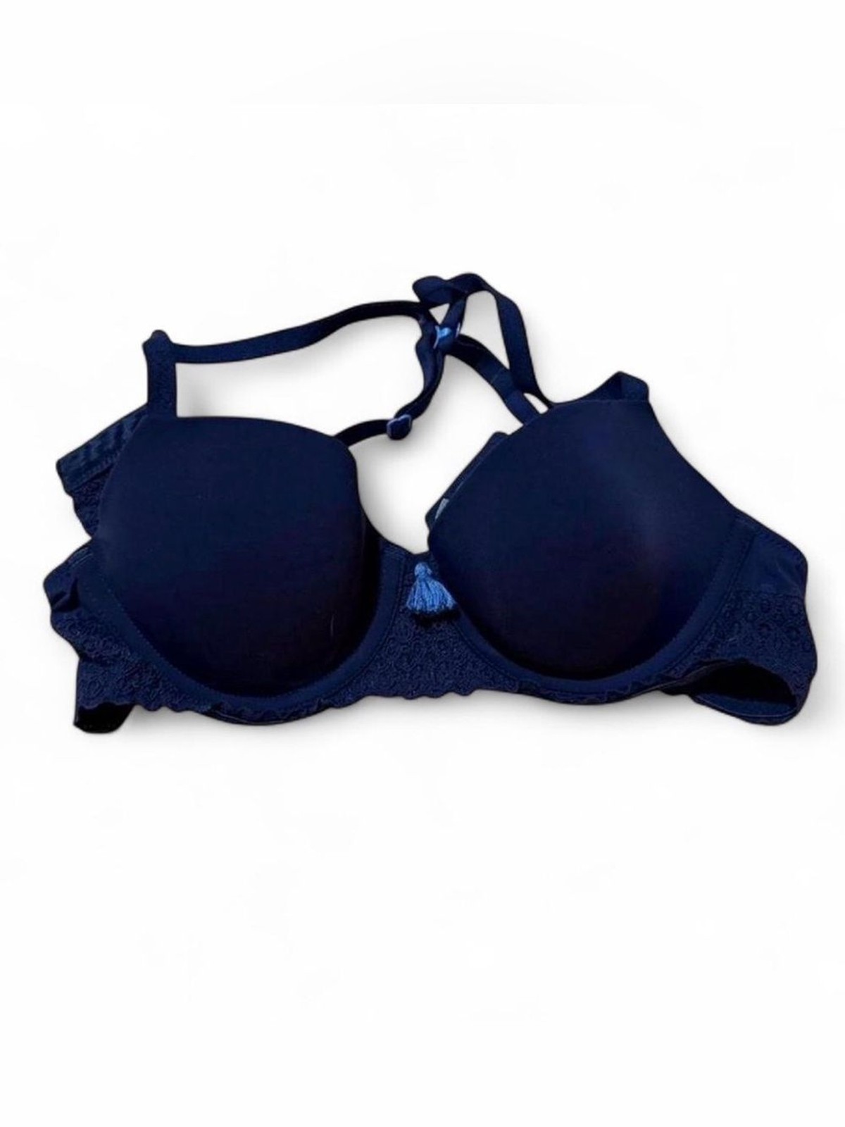 Navy Lace Trim Push-Up Bra – Women Intimates